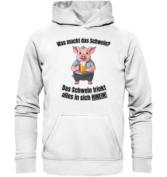 Was macht das Schwein? - Basic Unisex Hoodie - BlazeShirtz